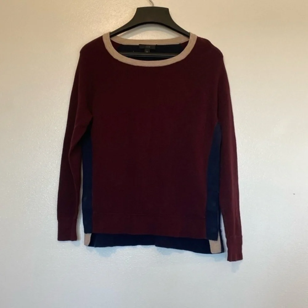 J. Crew Colorblock Side Button Crewneck Baumwolle long sleeve Sweater Sz xs